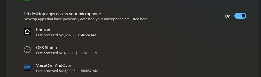 OS microphone permission prompt